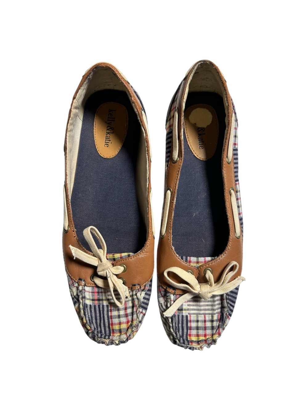 Plaid Leather-Trim Ballet Flats - Brown Plaid - Picture 4 of 6